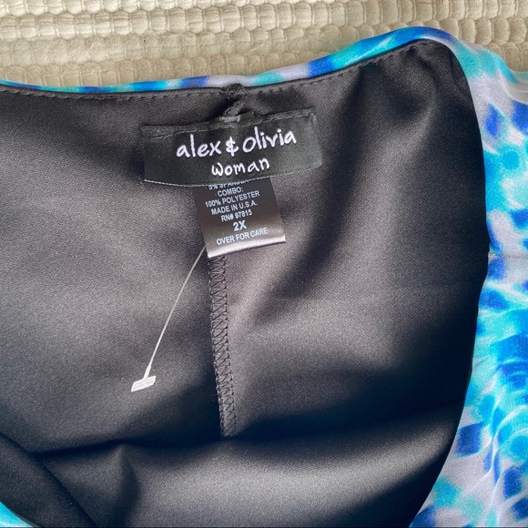 Alice & Olive 2X Asymmetrical Overlay Dress - Picture 4 of 8